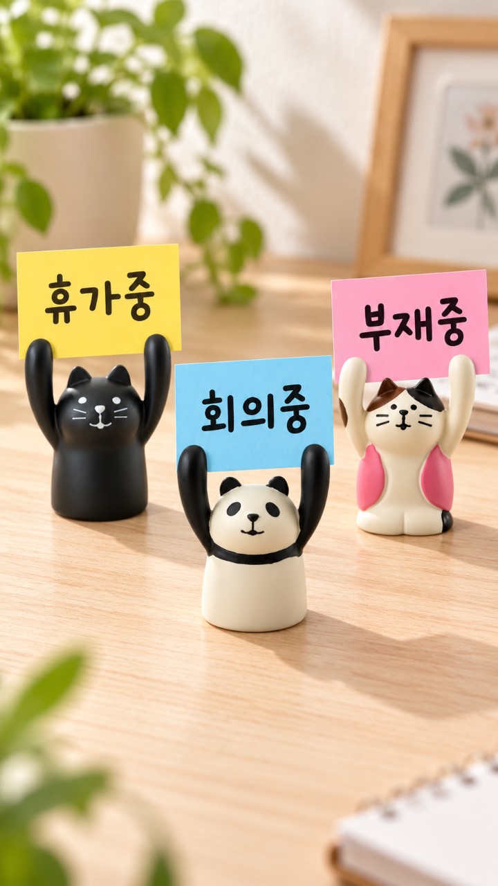 바이유즈 만세동물 메모꽂이 홀더 거치대 3종세트